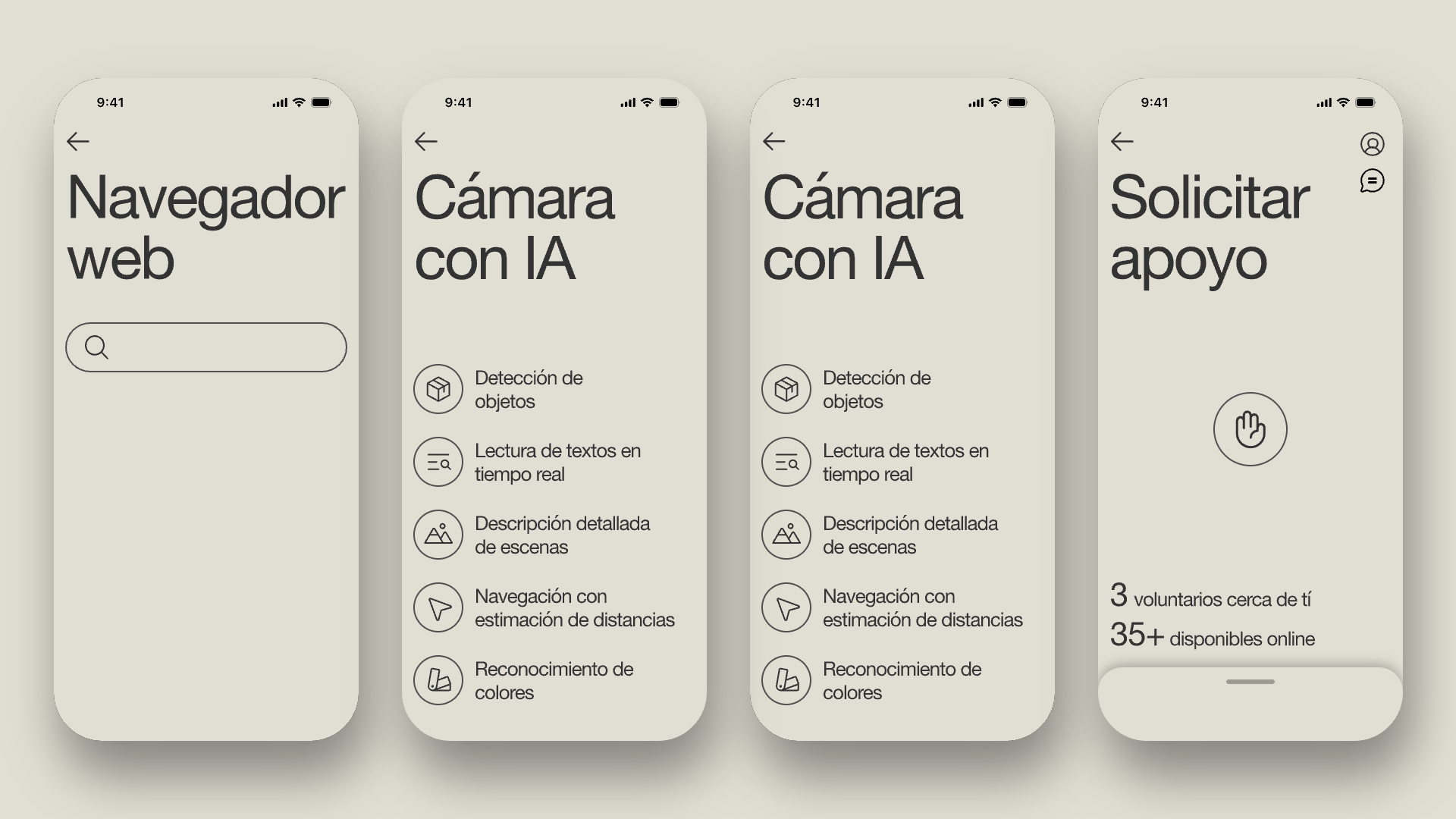 Animated overview of the Vue system showing the relationship between browser, AI camera and support modules.